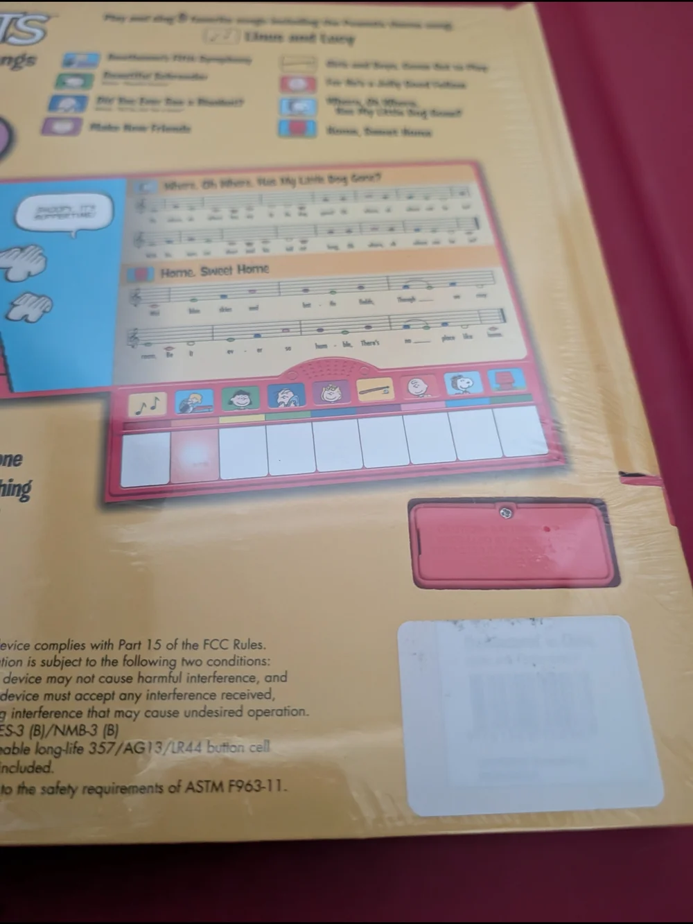 Peanuts Interactive Sound Book Play Along Piano Songs Rare New Linus Lucy Song